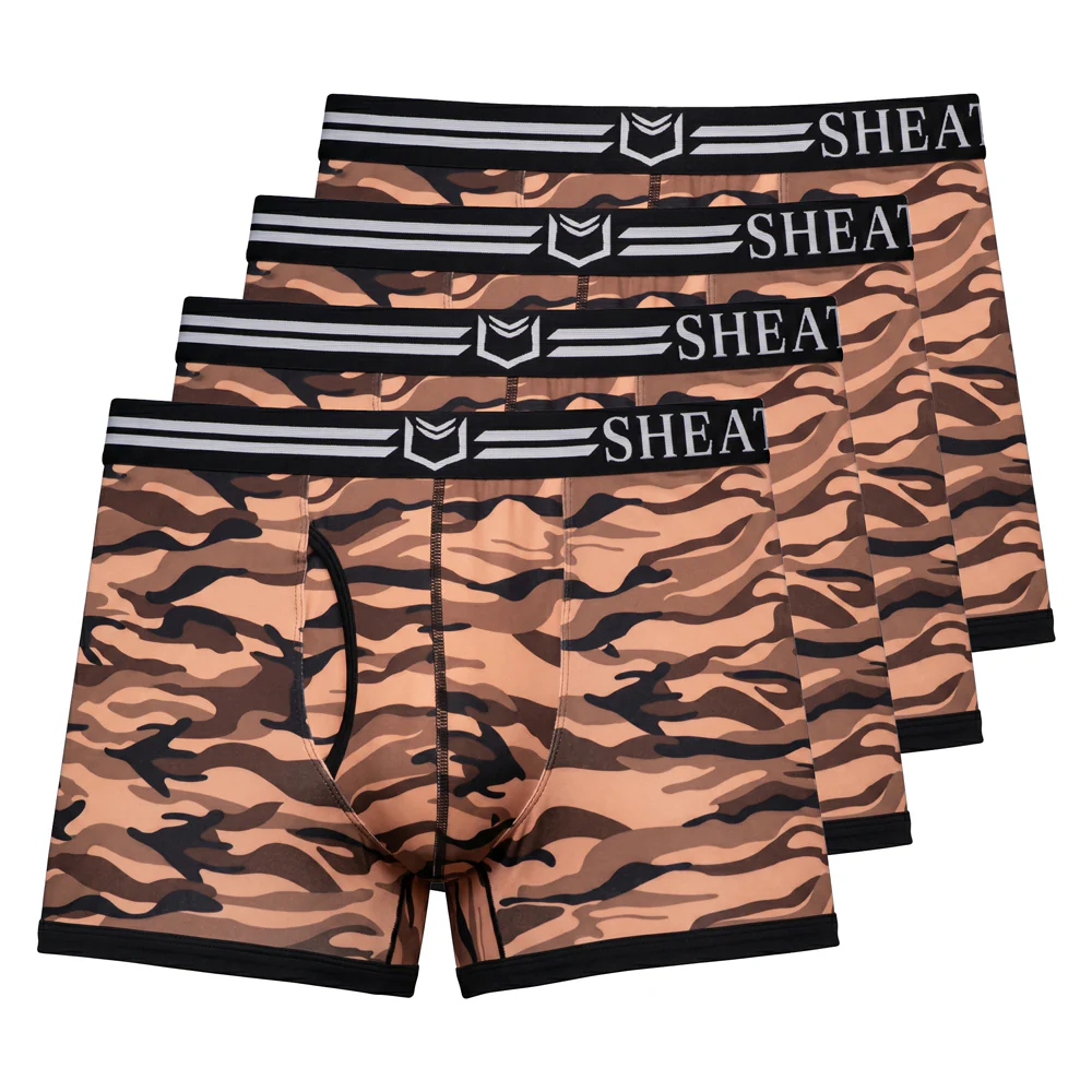 SHEATH 2.1 Polyester Camo Men's Pouch Trunk 3" (4 Pack) - Image 13