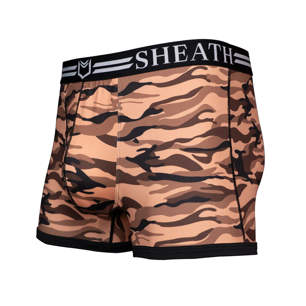 SHEATH 2.1 Polyester Camo Men's Pouch Trunk 3" (4 Pack) - Image 3