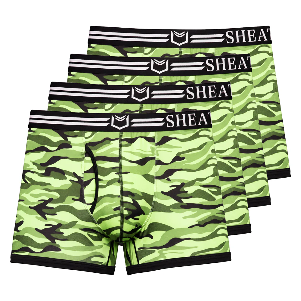 SHEATH 2.1 Polyester Camo Men's Pouch Trunk 3" (4 Pack) - Image 6