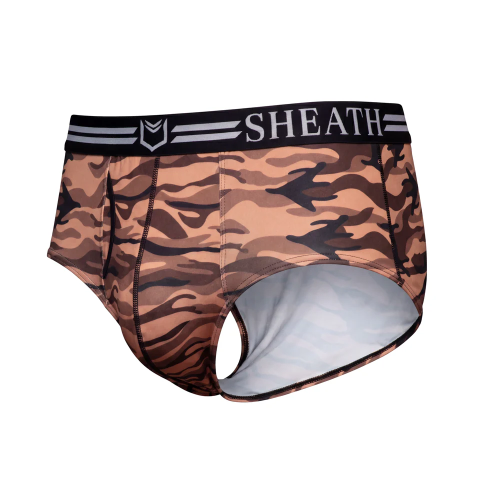 SHEATH Polyester Camo Men's Pouch American Brief (4 Pack) - Image 3