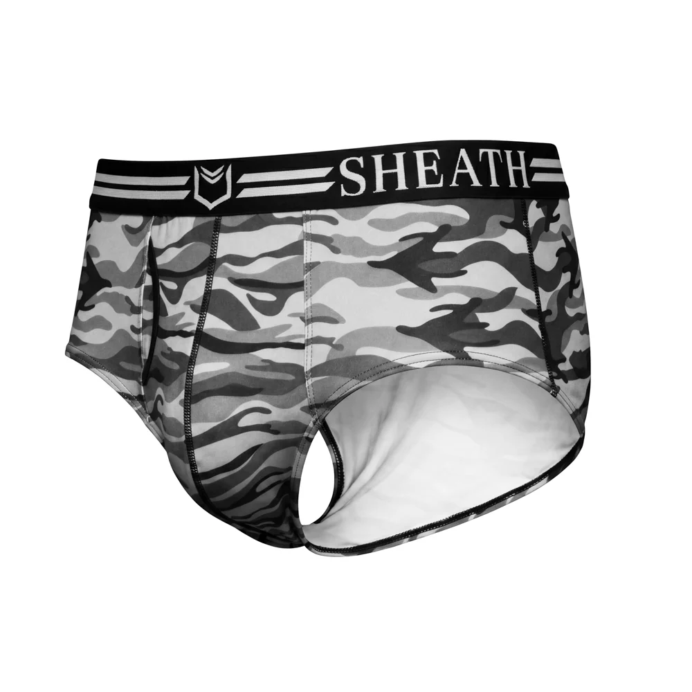 SHEATH Polyester Camo Men's Pouch American Brief (4 Pack) - Image 4